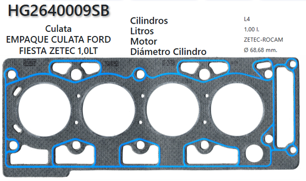 JUNTA DE CULATA FORD FIESTA DHB 1.2L 91/02