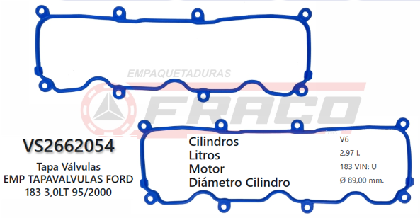 JUNTA DE T/VALVULA FORD RANGER, 183, 3.0L, 91/99 (PAR)