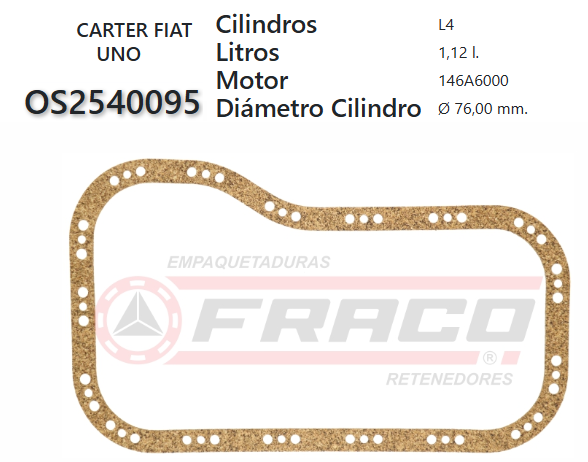 JUNTA DE CRANK FIAT PREMIO/UNO 89/96