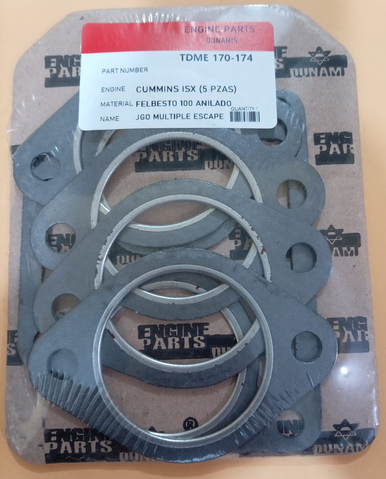 JUNTA DE ESCAPE. CUMMINS ISX (5 Piezas)