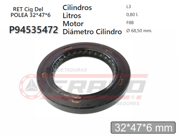 JUNTA DE RETENEDORA SUZUKI SPRINT G10/G13, DAEWOO TICO, DONGFENG CARGO