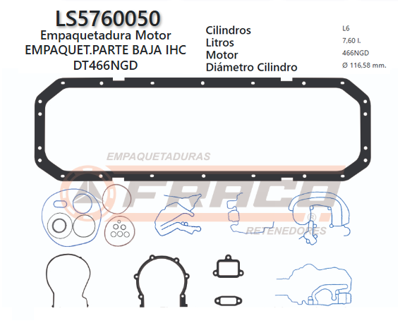JUNTA DE JUEGO JUNTAS INTERNATIONAL DT-466N-GD 94/97 (PARTE BAJA)