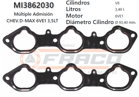 JUNTA DE ADMISION ISUZU TOOPER, RODEO 6VE1 3.5 97/UP (PAR)