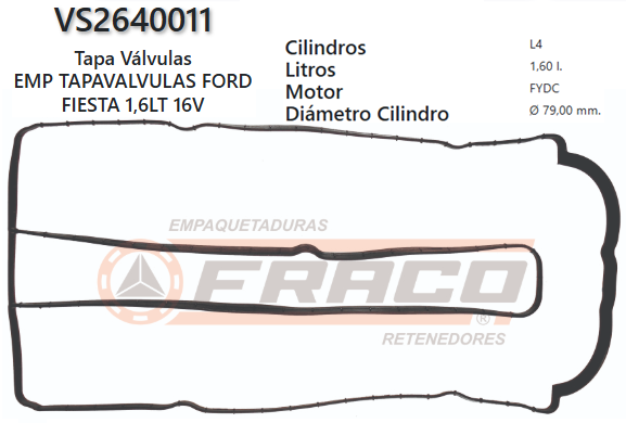 JUNTA DE T/VALVULA FORD FIESTA, FOCUS ZETEC-SE FYJA 1.6L 11/UP
