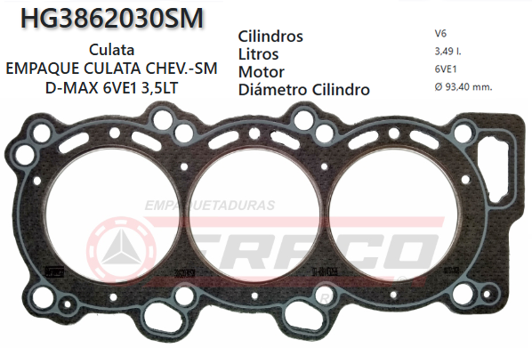 JUNTA DE CULATA ISUZU TROOPER D-MAX 6VE1/6VD1-W 3.5L 98/04 2.0MM