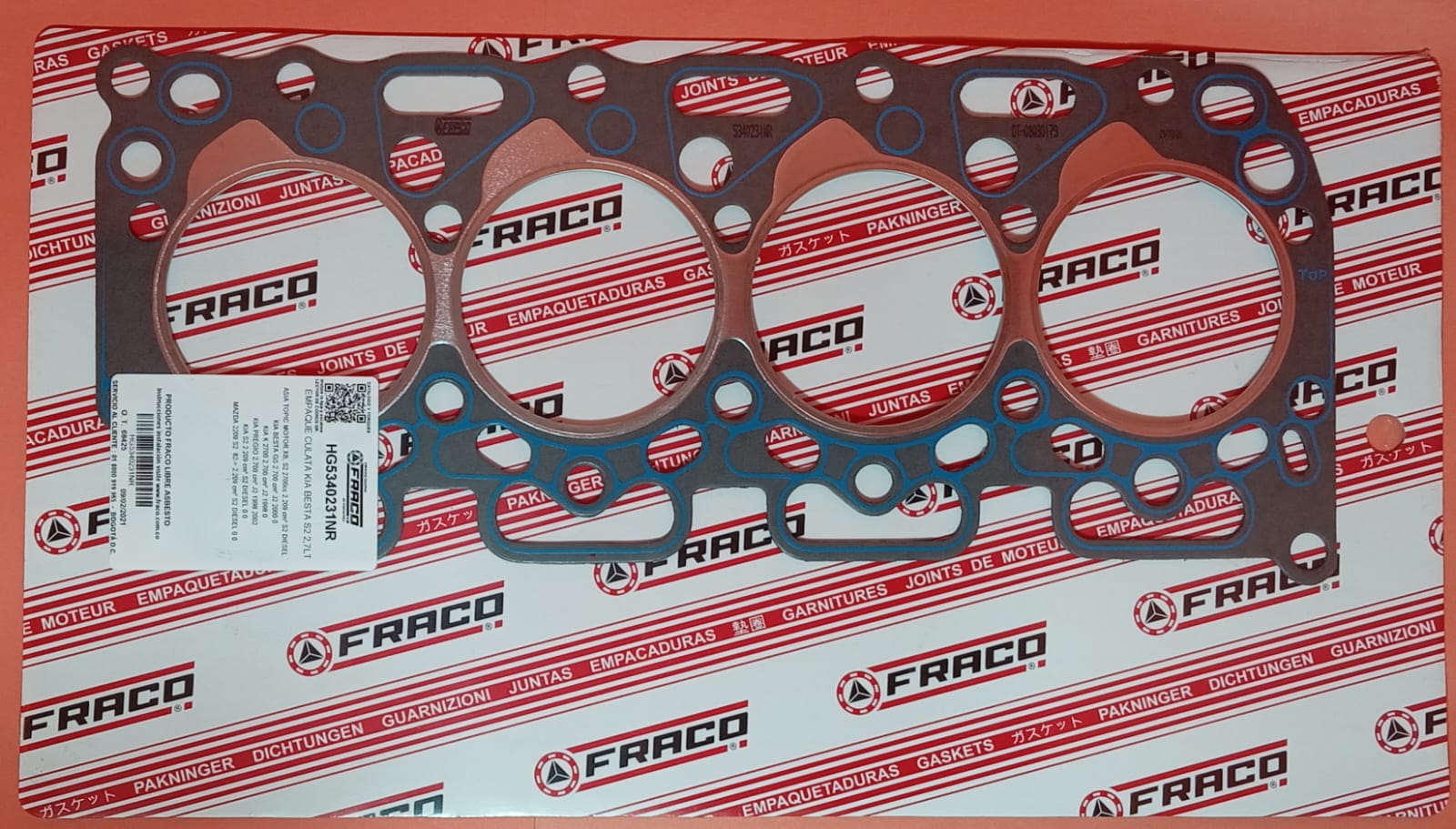 JUNTA DE CULATA KIA BESTA 2.7L ,S2, ASIA TOPIC 84UP.