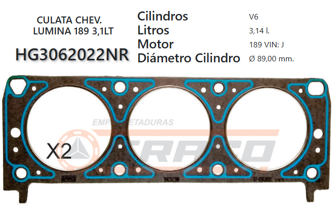 JUNTA DE CULATA CHEVROLET MALIBU 189 3.1L 00/04