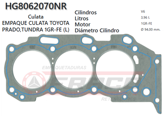 JUNTA DE CULATA TOYOTA RUNNER/TACOMA 1GR-FE 06/09 (L)