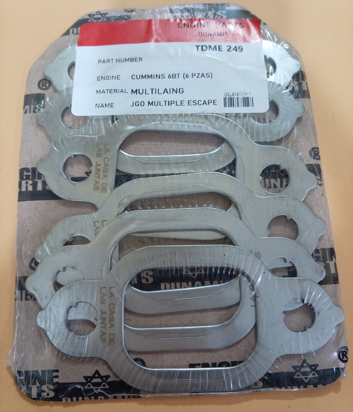 JUNTA DE ESCAPE. CUMMINS 6 BT (6 Piezas)