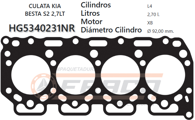 JUNTA DE CULATA KIA BESTA 2.7L ,S2, ASIA TOPIC 84UP.