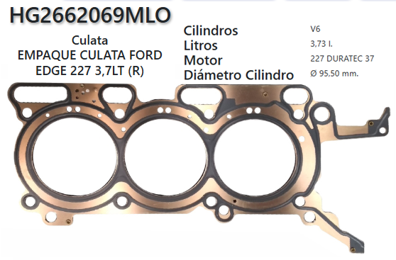 JUNTA DE CULATA FORD EDGE, F150, MUSTANG 227 DURATEC 3.7L 11/14 (R)