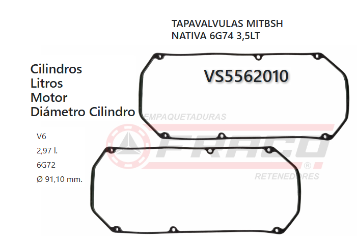 JUNTA DE T/VALVULA MITSUBISHI MONTERO, NATIVA 6G74 3.5 97/03 (X2)