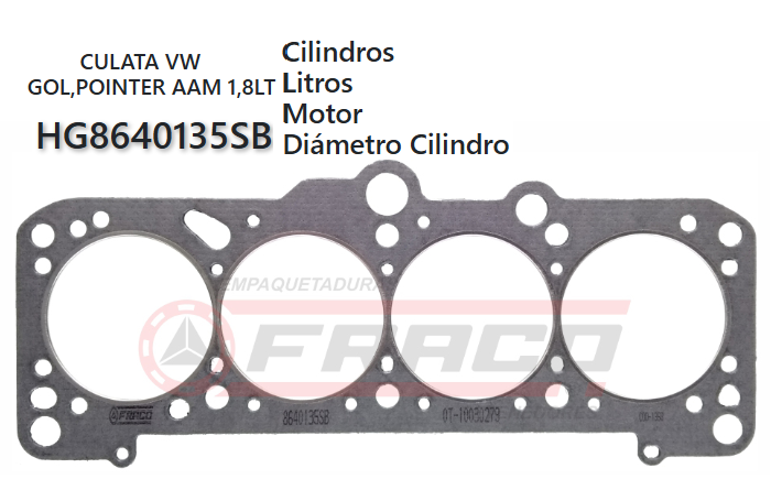 JUNTA DE CULATA VOLKSWAGEN POINTER GOL AAM 1.8 98/01