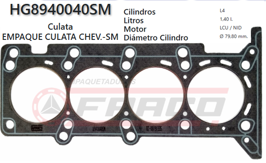 JUNTA DE CULATA CHEVROLET SAIL, N200/300, LCU, 1.4L, 13UP