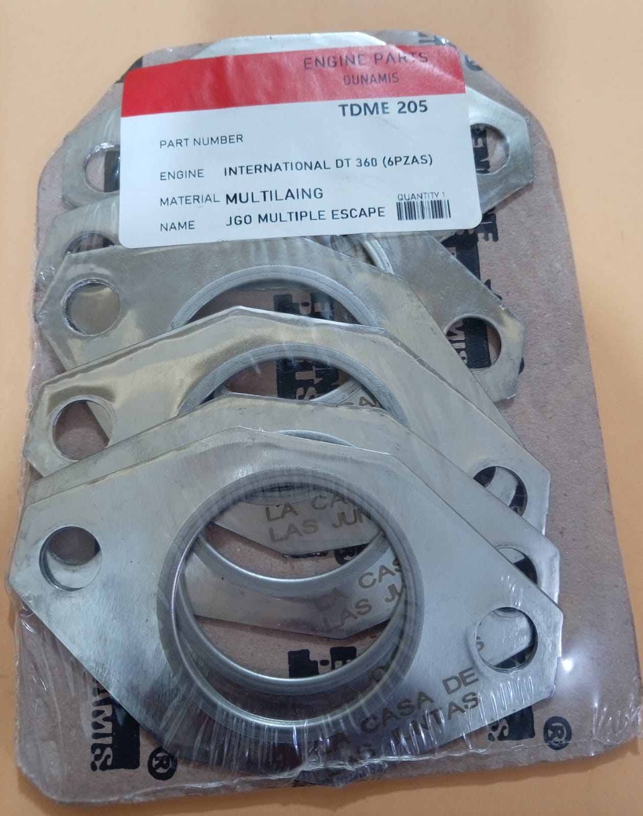 JUNTA DE ESCAPE. INTERNATIONAL DT 360 (6 Piezas)