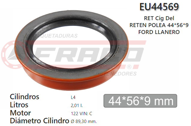 Junta de RETENEDORA FORD LLANERO/ MUSTANG 122/140  (44*56*9)
