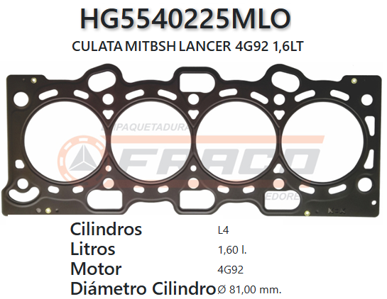 JUNTA DE CULATA MITSUBISHI MIRAGE/LANCER 4G92 1.6L 96/03