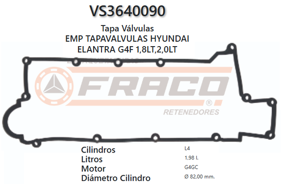 JUNTA DE T/VALVULA HYUNDAI ELANTRA, KIA CERATO, GAGC, 1.8/2.0L, 00/UP