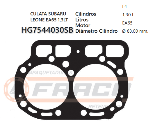 JUNTA DE CULATA SUBARU LEONE, EA65, 1.3L, 82UP