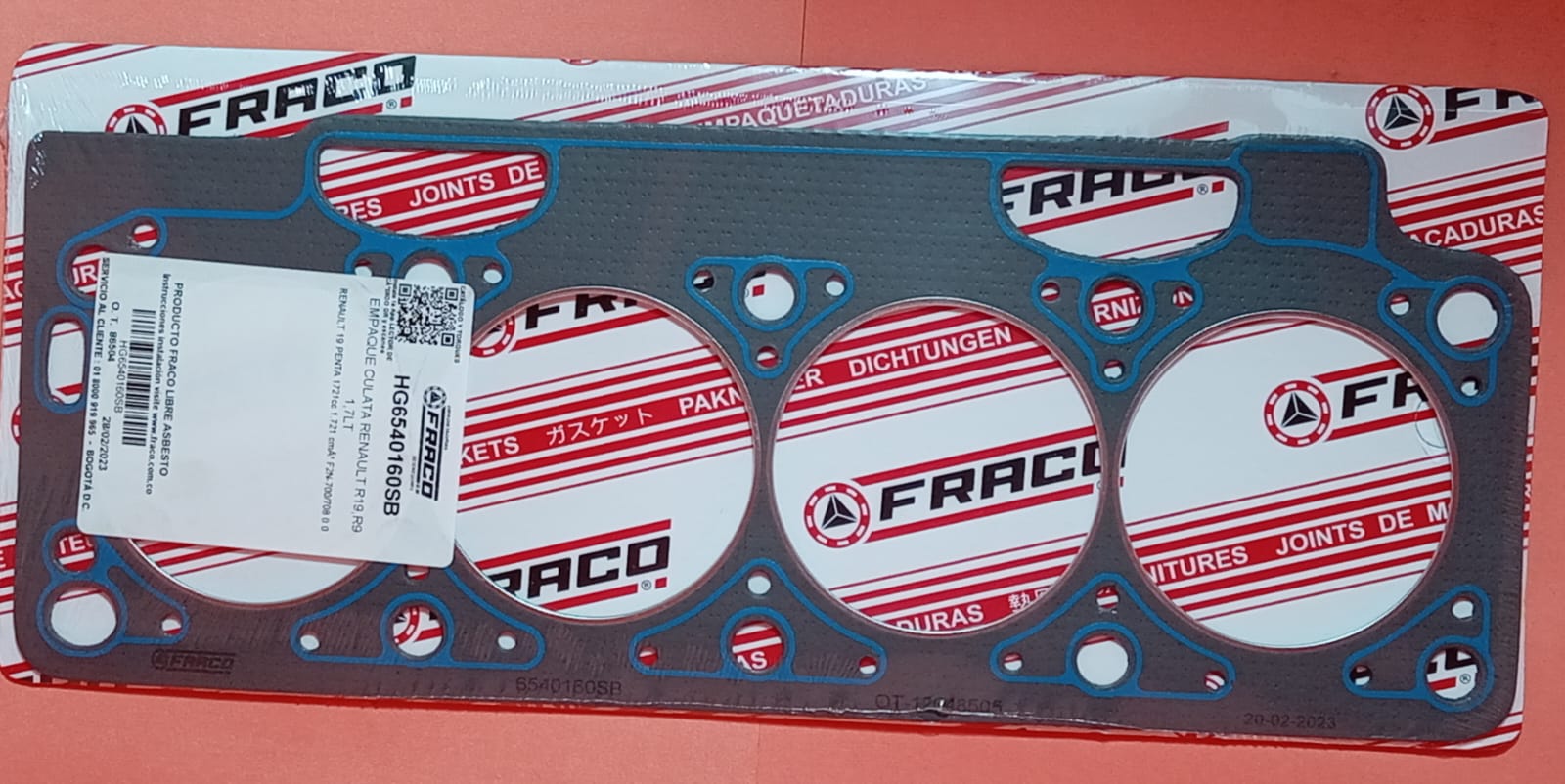 JUNTA DE CULATA RENAULT/VOLVO 1721CC.82/93 R11/19/21