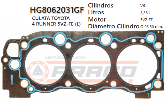JUNTA DE CULATA TOYOTA PRADO/RUNNER V6  5VZ-FE 88/95 (IZQ)