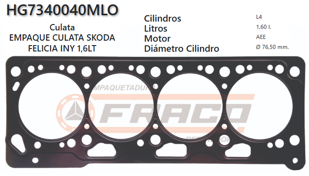 JUNTA DE CULATA SKODA FELICIA IMJ., AEE, 1.6L, 95/01