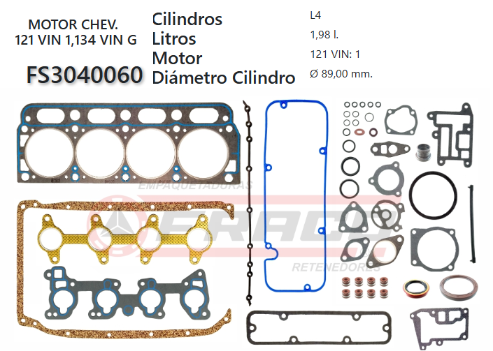 Junta de JUEGO JUNTAS CHEVROLET 121/134 2.0,2.2 90/97