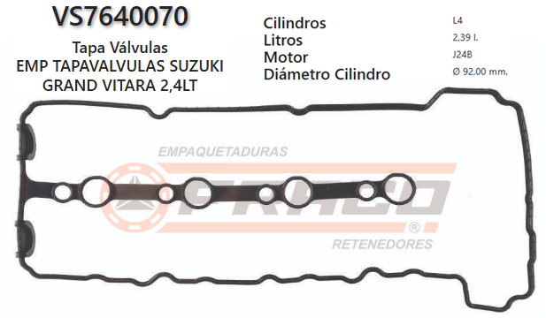 JUNTA DE T/VALVULA SUZUKI GRAND VITARA, J24B, 2.4L, 09/UP