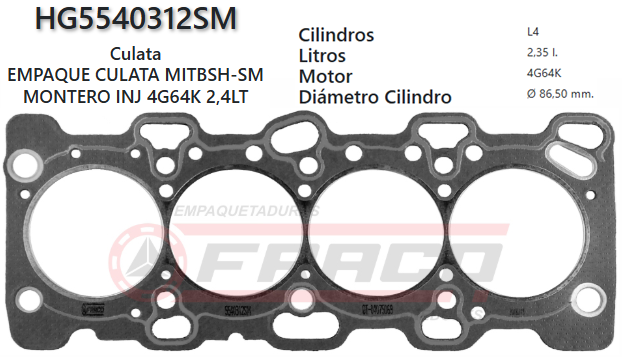 JUNTA DE CULATA MITSUBISHI GALANT, SPACE RUNNER, 4G63K/4K 98/11 (1.8mm)