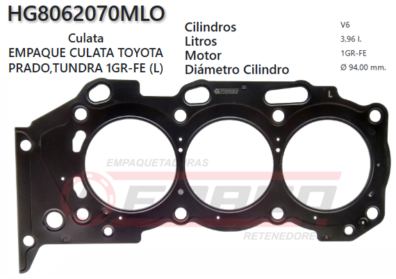 JUNTA DE CULATA TOYOTA RUNNER/TACOMA 1GR-FE 06/09 (L)