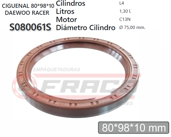 JUNTA DE RETENEDORA DAEWOO RACER/CIELO 1.5 93/98 LANOS 97/02