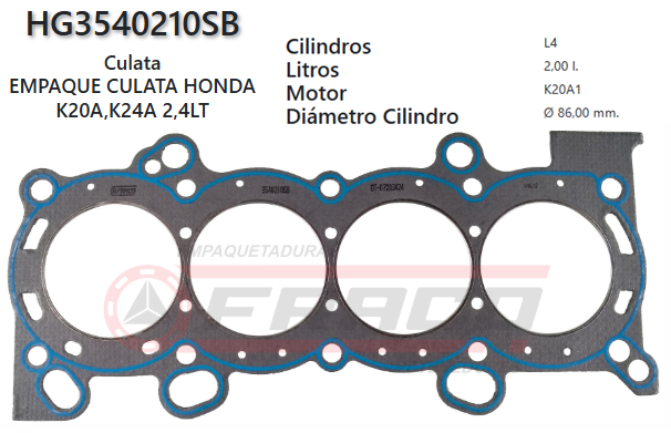 JUNTA DE CULATA HONDA CRV K20A/1/4, K24A1 2.0/2.4 02/05