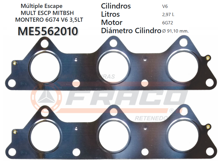 JUNTA DE ESCAPE. MITSUBISHI MONTERO/SPORT 6G74 (X2) 3.5