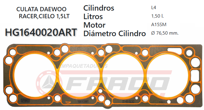 JUNTA DE CULATA DAEWOO RACER 1.5 LANOS (A.R.T. GAS)