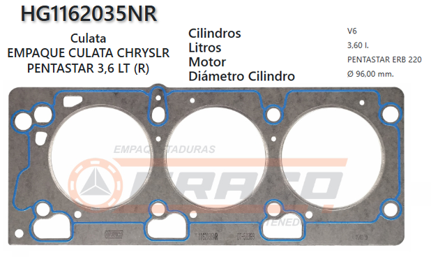 JUNTA DE CULATA CHRYSLER DODGE 300M, INTREPID, EGG 215, 3.5L, 99/05 (R)