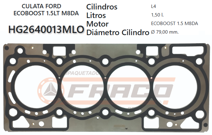 JUNTA DE CULATA FORD ESCAPE, FOCUS, BRONCO ECOBOOST M8AD 1.5L 18/24