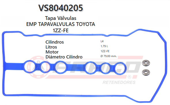 JUNTA DE T/VALVULA TOYOTA COROLLA 1ZZ-FE 1.8 01/UP + SELLOS