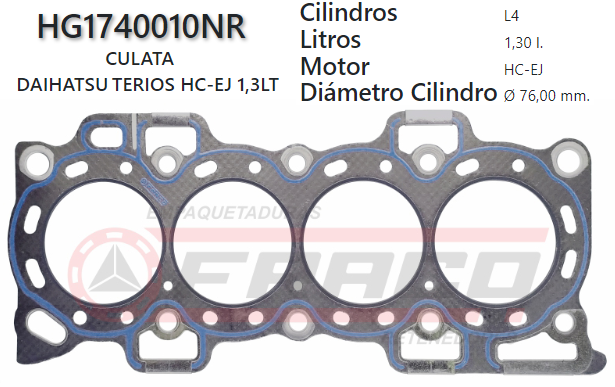 JUNTA DE CULATA DAIHATSU FEROZA/ TERIOS HC-EJ 97/UP