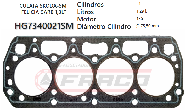 JUNTA DE CULATA SKODA FELICIA 1.3 89/00 (SOBRE MEDIDA  2.0mm)