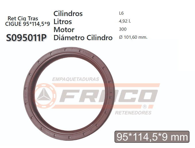 JUNTA DE RETENEDORA FORD 351W F/INJ  5.8