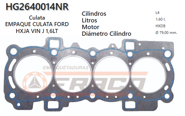 JUNTA DE CULATA FORD FIESTA, FOCUS, TITANIUM RHB 1,6L