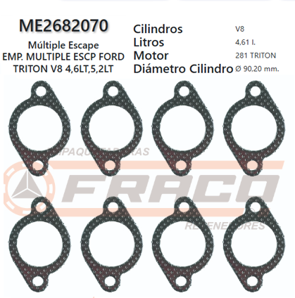 JUNTA DE ESCAPE. FORD F150/250, EXPEDITION, 281, 4.6L 87/03