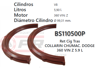 Junta de RETENEDORA DODGE 3.9 90/UP