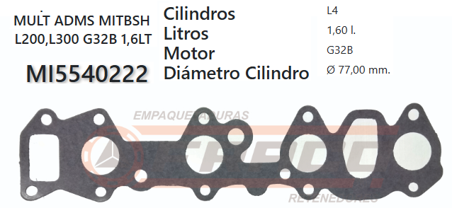JUNTA DE ADMISION MITSUBISHI LANCER 4G33/37 81 UP.8 VAL