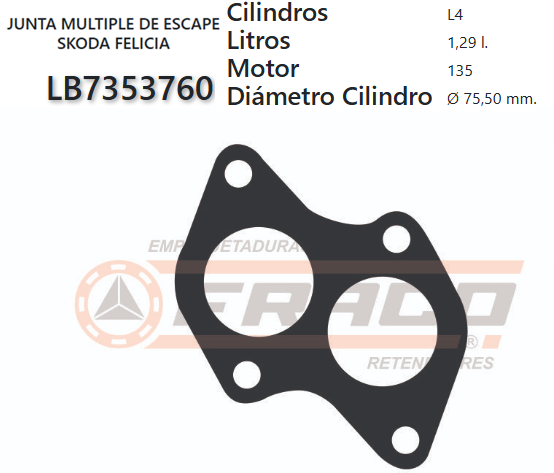 JUNTA DE MUFFLER SKODA FELICIA 89/UP 1.3