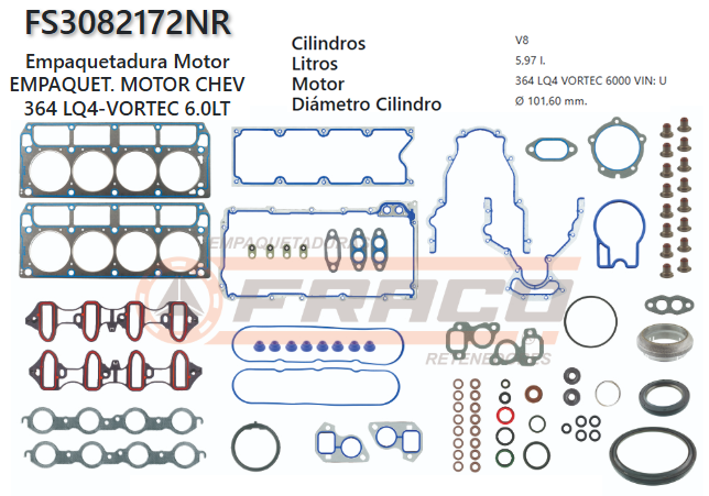 Junta de JUEGO JUNTAS CHEVROLET SCALADE, SILVERADO 364 6.0L 01/11