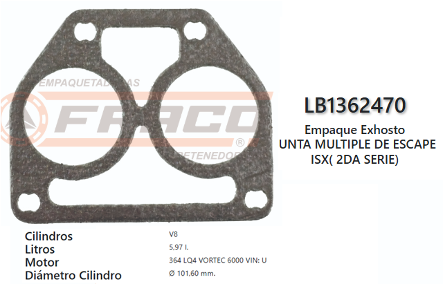 JUNTA DE TURBO CUMMINS 6CT FLAPER COMPRESOR