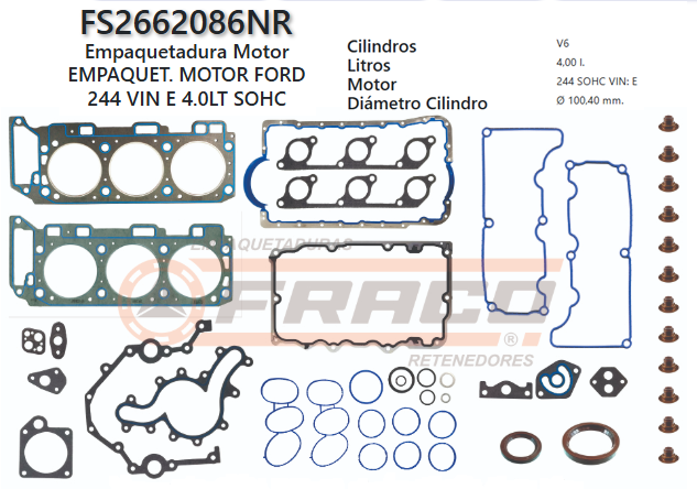 Junta de JUEGO JUNTAS FORD EXPLORER 244 SOHC 4.0L 00/07