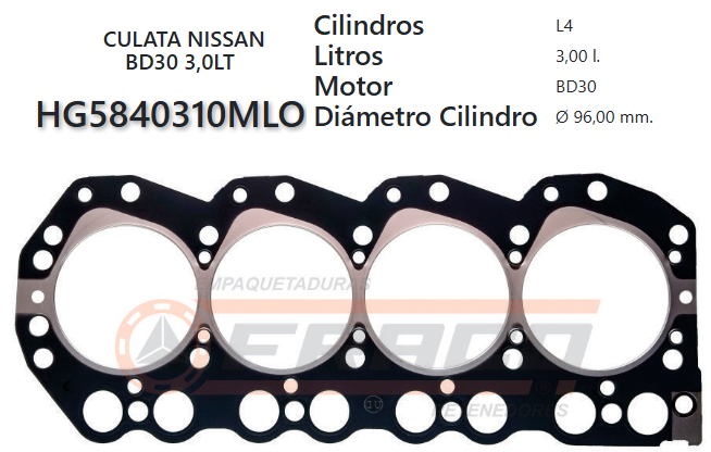 JUNTA DE CULATA NISSAN PATROL BD30 DIESEL 3000CC