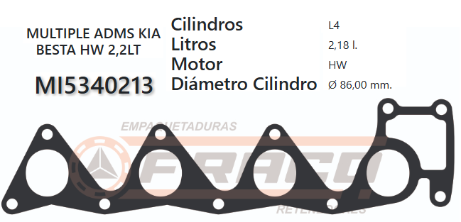 JUNTA DE ADMISION MAZDA PICKUP 2.0 RF 84/UP
